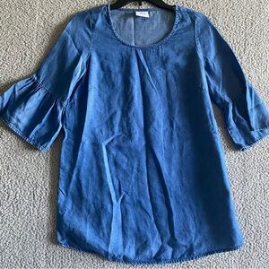 Mama Licious blouse Blue Denim Women's Top XS chambray bell sleeves